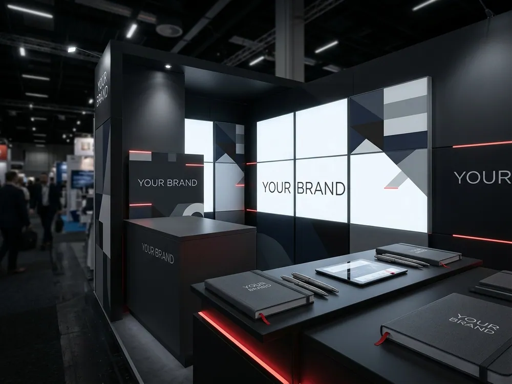 Branded trade show booth