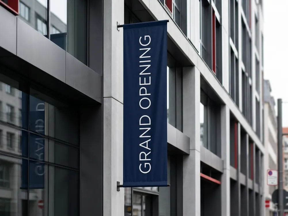 Large-format grand opening banner