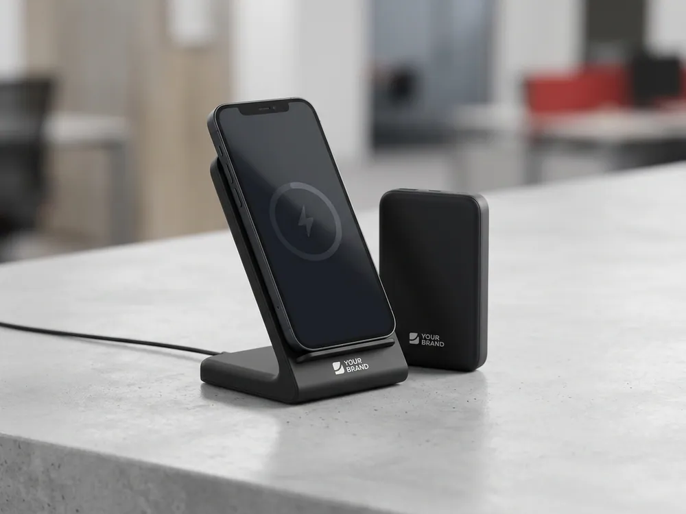 Branded wireless charger and power bank